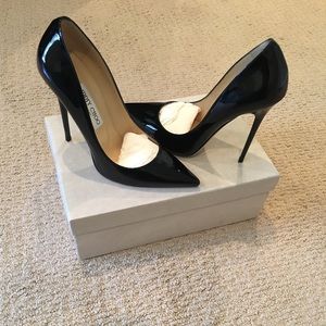 Jimmy Choo black patent pumps- hardly worn